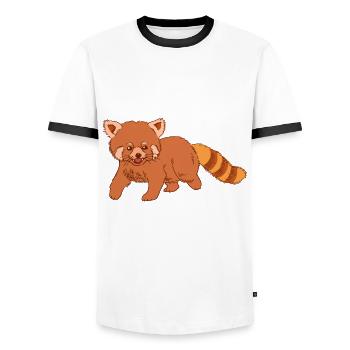 Roter Panda - Männer Kontrast-T-Shirt - Weiß/Schwarz - Vorne - AI Model Female 172 light (172cm) & AI Model Male 178 dark (178cm)