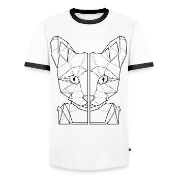katzenliebhaber geschenk katzenfreund katzen shirt - Männer Kontrast-T-Shirt - Weiß/Schwarz - Vorne - AI Model Female 172 light (172cm) & AI Model Male 178 dark (178cm)
