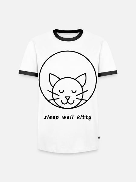 Sleep well kitty - Men's Ringer Shirt - white/black
