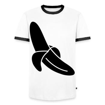 Banane - Männer Kontrast-T-Shirt - Weiß/Schwarz - Vorne - AI Model Female 172 light (172cm) & AI Model Male 178 dark (178cm)