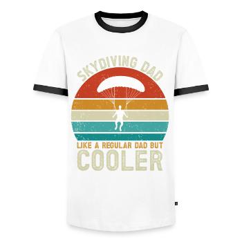 Parachutist - Men's Ringer Shirt - white/black - Front - AI Model Female 172 light (172cm) & AI Model Male 178 dark (178cm)