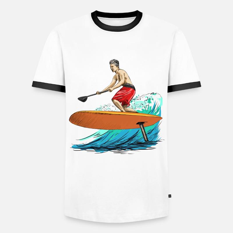 foiling - Männer Kontrast-T-Shirt - Weiß/Schwarz