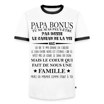 Papa bonus TU NE M’AS PEUT-ÊTRE - T-shirt contrasté Homme - blanc/noir - Devant - AI Model Female 172 light (172cm) & AI Model Male 178 dark (178cm)