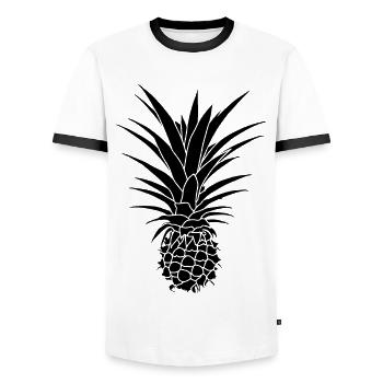 Pineapple Graphic Gift - Men's Ringer Shirt - white/black - Front - AI Model Female 172 light (172cm) & AI Model Male 178 dark (178cm)