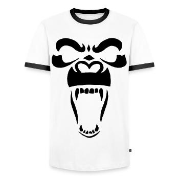 Schwarzer Gorilla - Männer Kontrast-T-Shirt - Weiß/Schwarz - Vorne - AI Model Female 172 light (172cm) & AI Model Male 178 dark (178cm)