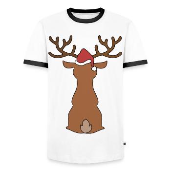 Noël - T-shirt contrasté Homme - blanc/noir - Devant - AI Model Female 172 light (172cm) & AI Model Male 178 dark (178cm)