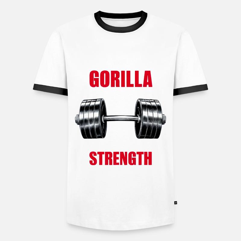 Force du gorille - T-shirt contrasté Homme - blanc/noir