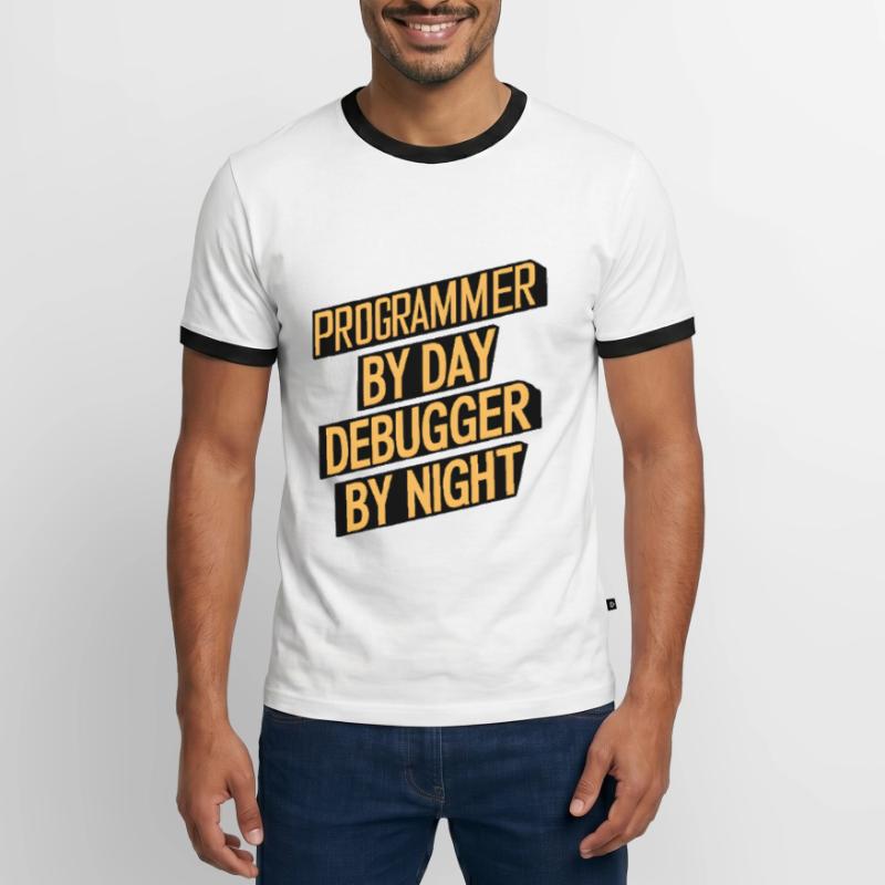Programmer by Day, Debugger by Night Men's Ringer Shirt