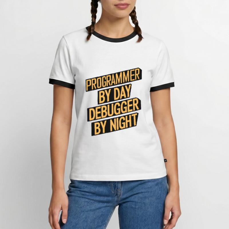 Programmer by Day, Debugger by Night Men's Ringer Shirt
