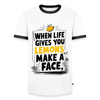 Make a Face - Männer Kontrast-T-Shirt - Weiß/Schwarz - Vorne - AI Model Female 172 light (172cm) & AI Model Male 178 dark (178cm)