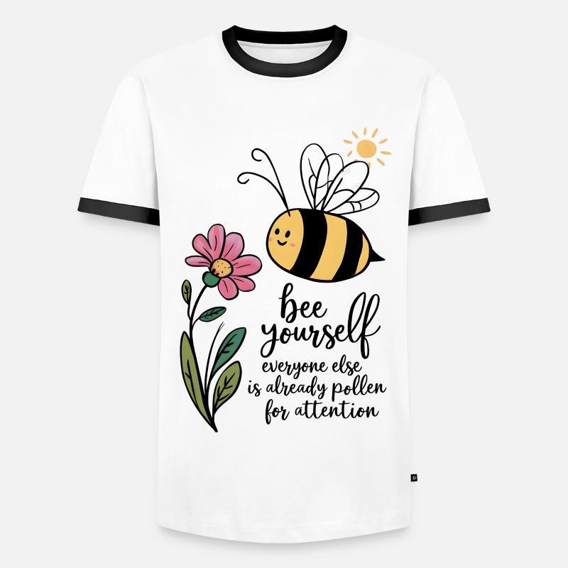 Bee Yourself - Männer Kontrast-T-Shirt - Weiß/Schwarz