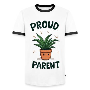 Proud Plant Parent - Men's Ringer Shirt - white/black - Front - AI Model Female 172 light (172cm) & AI Model Male 178 dark (178cm)