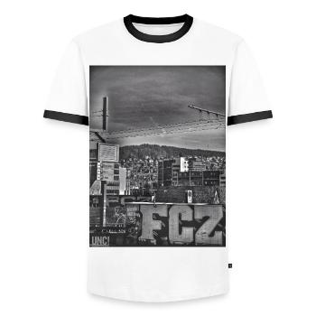 Zurich everywhere - Men's Ringer Shirt - white/black - Front - AI Model Female 172 light (172cm) & AI Model Male 178 dark (178cm)