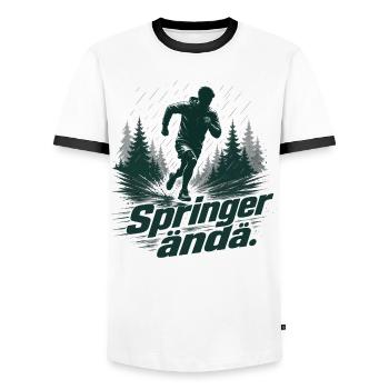 Running Hiver Suède - Springer Ändå Motivation - T-shirt contrasté Homme - blanc/noir - Devant - AI Model Female 172 light (172cm) & AI Model Male 178 dark (178cm)
