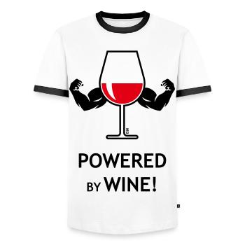 Propulsé par le vin ! - T-shirt contrasté Homme - blanc/noir - Devant - AI Model Female 172 light (172cm) & AI Model Male 178 dark (178cm)