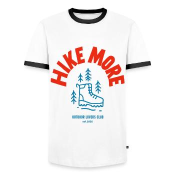 Marchez plus - T-shirt contrasté Homme - blanc/noir - Devant - AI Model Female 172 light (172cm) & AI Model Male 178 dark (178cm)