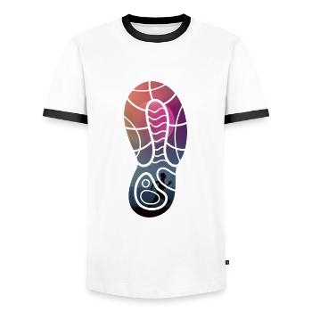 Running jogging running running fitness fitness - T-shirt contrasté Homme - blanc/noir - Devant - AI Model Female 172 light (172cm) & AI Model Male 178 dark (178cm)