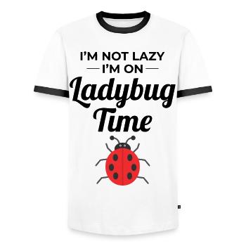 Ladybugs Insect Collector Entomology Entomologist - Men's Ringer Shirt - white/black - Front - AI Model Female 172 light (172cm) & AI Model Male 178 dark (178cm)