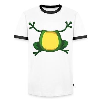 Karneval Frosch Kostüm Fasching - Männer Kontrast-T-Shirt - Weiß/Schwarz - Vorne - AI Model Female 172 light (172cm) & AI Model Male 178 dark (178cm)