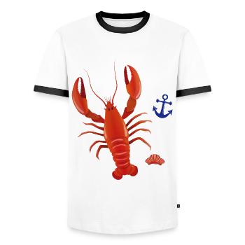 Lobster anchor and mussel - Men's Ringer Shirt - white/black - Front - AI Model Female 172 light (172cm) & AI Model Male 178 dark (178cm)