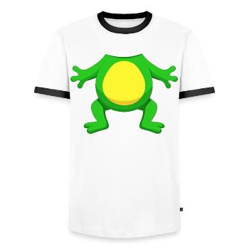 Frosch Kostüm Fasching Karneval - Männer Kontrast-T-Shirt - Weiß/Schwarz - Vorne - AI Model Female 172 light (172cm) & AI Model Male 178 dark (178cm)