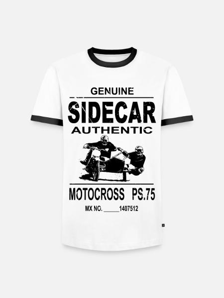 Sidecar Moto Cross - Männer Kontrast-T-Shirt - Weiß/Schwarz