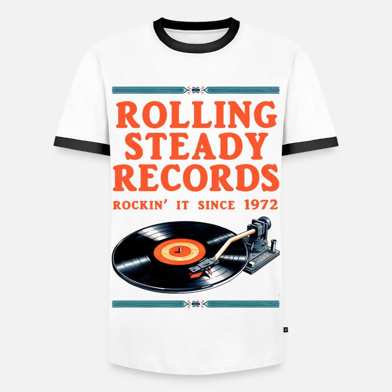 Rolling Steady - Men's Ringer Shirt - white/black