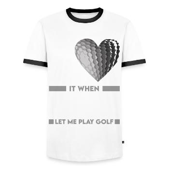 I love it when my Wife let me play golf Spruch - Men's Ringer Shirt - white/black - Front - AI Model Female 172 light (172cm) & AI Model Male 178 dark (178cm)