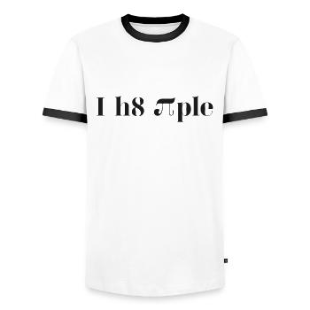 Math Nerd Pi I hate people - Men's Ringer Shirt - white/black - Front - AI Model Female 172 light (172cm) & AI Model Male 178 dark (178cm)