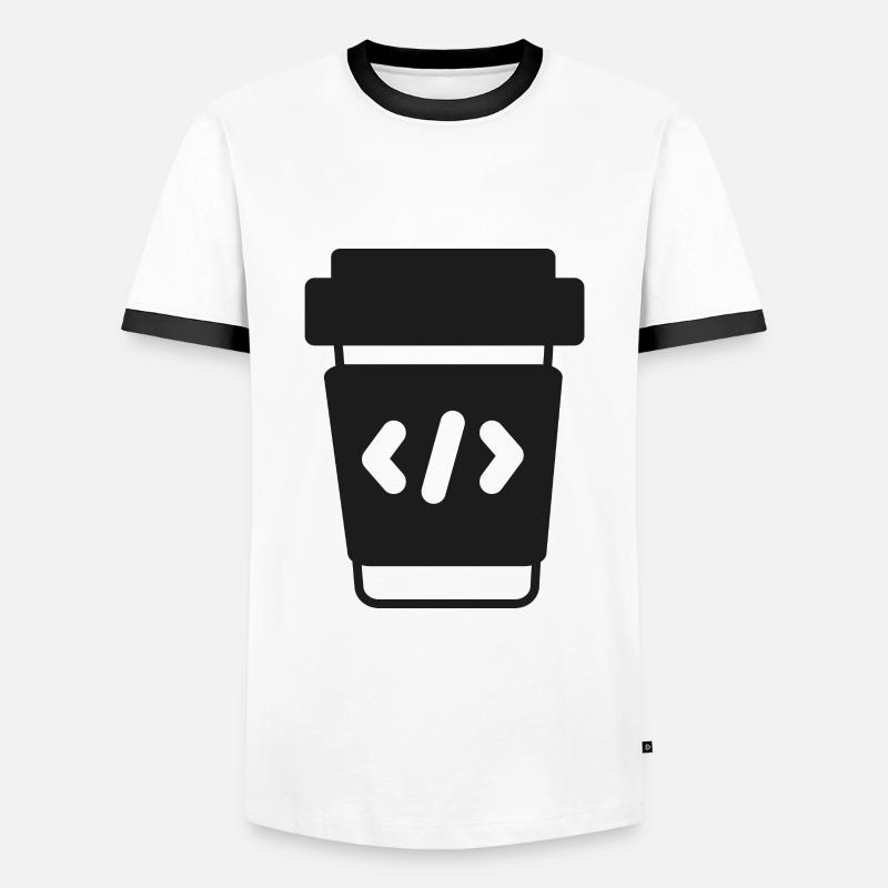 Programmeur Codeur Codage Café - T-shirt contrasté Homme - blanc/noir