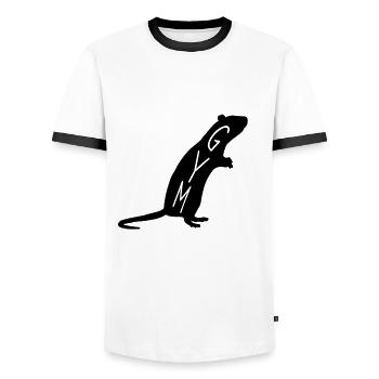Gym Rat Fitnessstudio Fitness Training - T-shirt contrasté Homme - blanc/noir - Devant - AI Model Female 172 light (172cm) & AI Model Male 178 dark (178cm)