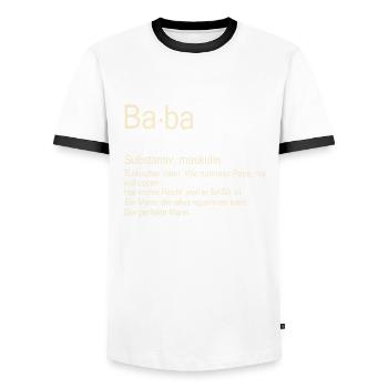 Baba Türkischer Vater Baba hediye - Männer Kontrast-T-Shirt - Weiß/Schwarz - Vorne - AI Model Female 172 light (172cm) & AI Model Male 178 dark (178cm)