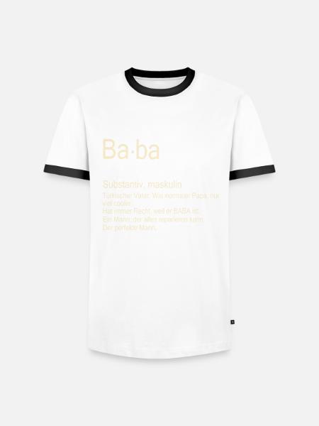 Baba Türkischer Vater Baba hediye - Männer Kontrast-T-Shirt - Weiß/Schwarz