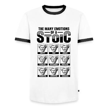 Stoic philosopher Marcus Aurelius Stoic - Men's Ringer Shirt - white/black - Front - AI Model Female 172 light (172cm) & AI Model Male 178 dark (178cm)