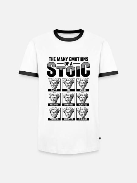 Stoic philosopher Marcus Aurelius Stoic - Men's Ringer Shirt - white/black