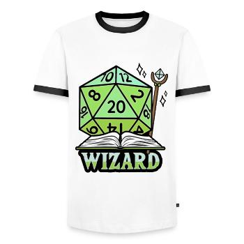 Jeu de rôle fantastique RPG Wizard RPG Gamer - T-shirt contrasté Homme - blanc/noir - Devant - AI Model Female 172 light (172cm) & AI Model Male 178 dark (178cm)