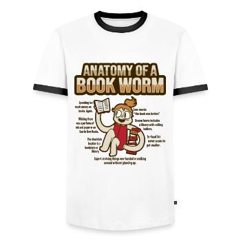 Chemise de rat de bibliothèque pour un fan de livres - T-shirt contrasté Homme - blanc/noir - Devant - AI Model Female 172 light (172cm) & AI Model Male 178 dark (178cm)