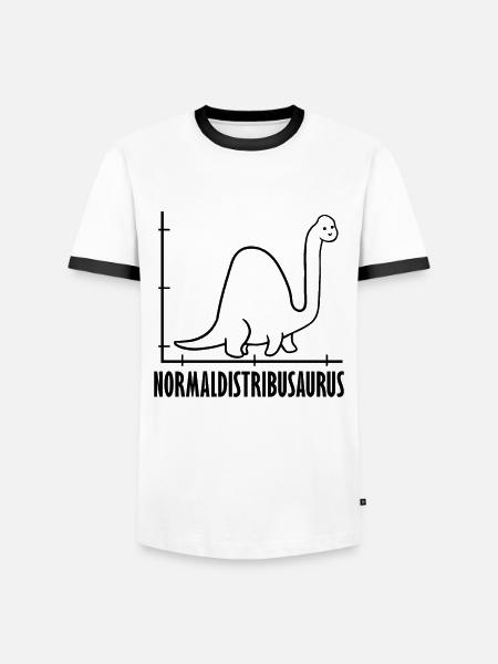 Dinosaur Math Pythagoras Mathematician - Men's Ringer Shirt - white/black