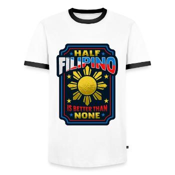 Filipino Flagge Pinoy Design für stolze Philippine - Männer Kontrast-T-Shirt - Weiß/Schwarz - Vorne - AI Model Female 172 light (172cm) & AI Model Male 178 dark (178cm)