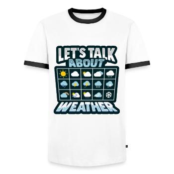 Meteorologe Wettervorhersage Wetter - Männer Kontrast-T-Shirt - Weiß/Schwarz - Vorne - AI Model Female 172 light (172cm) & AI Model Male 178 dark (178cm)