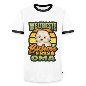 Weltbeste Bichon Frisé Oma Design Hundehalter Oma - Männer Kontrast-T-Shirt - Weiß/Schwarz - Vorne - AI Model Female 172 light (172cm) & AI Model Male 178 dark (178cm)