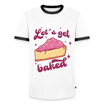 Baking cakes Baker Design n Dessert lovers - Men's Ringer Shirt - white/black - Front - AI Model Female 172 light (172cm) & AI Model Male 178 dark (178cm)