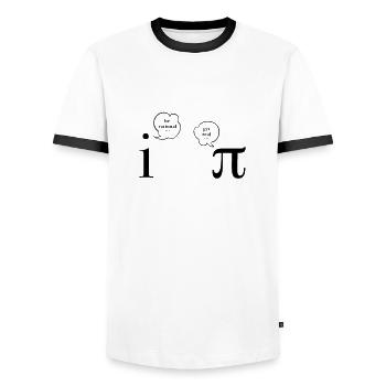 Pi Math Professeur Joke Design n Mathématicien - T-shirt contrasté Homme - blanc/noir - Devant - AI Model Female 172 light (172cm) & AI Model Male 178 dark (178cm)