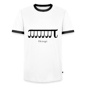 Pi Math Professeur Joke Design n Mathématicien - T-shirt contrasté Homme - blanc/noir - Devant - AI Model Female 172 light (172cm) & AI Model Male 178 dark (178cm)
