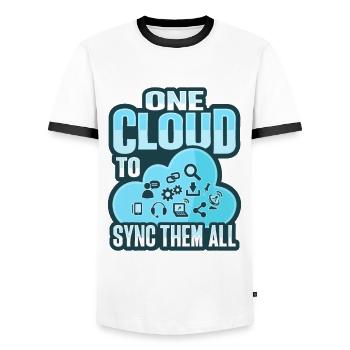Cloud Administrator Cloud Devops - Men's Ringer Shirt - white/black - Front - AI Model Female 172 light (172cm) & AI Model Male 178 dark (178cm)
