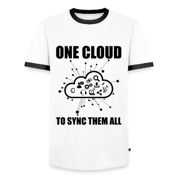 Cloud Administrator Cloud Devops - Men's Ringer Shirt - white/black - Front - AI Model Female 172 light (172cm) & AI Model Male 178 dark (178cm)