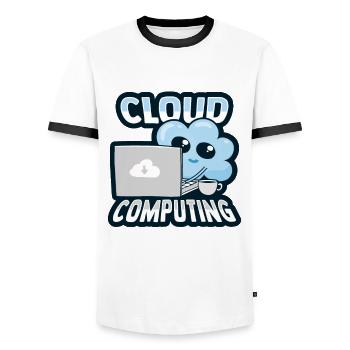 Cloud Administrator Cloud Devops - Men's Ringer Shirt - white/black - Front - AI Model Female 172 light (172cm) & AI Model Male 178 dark (178cm)