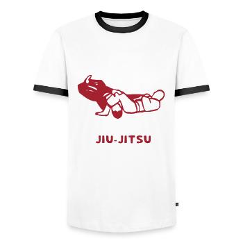 Kuk Sool a remporté une tenue pour les combattants d’arts martiaux - T-shirt contrasté Homme - blanc/noir - Devant - AI Model Female 172 light (172cm) & AI Model Male 178 dark (178cm)