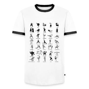 All Martial Arts Styles Martial Arts Fighters - Men's Ringer Shirt - white/black - Front - AI Model Female 172 light (172cm) & AI Model Male 178 dark (178cm)