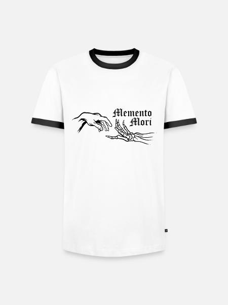 Memento Mori - Men's Ringer Shirt - white/black